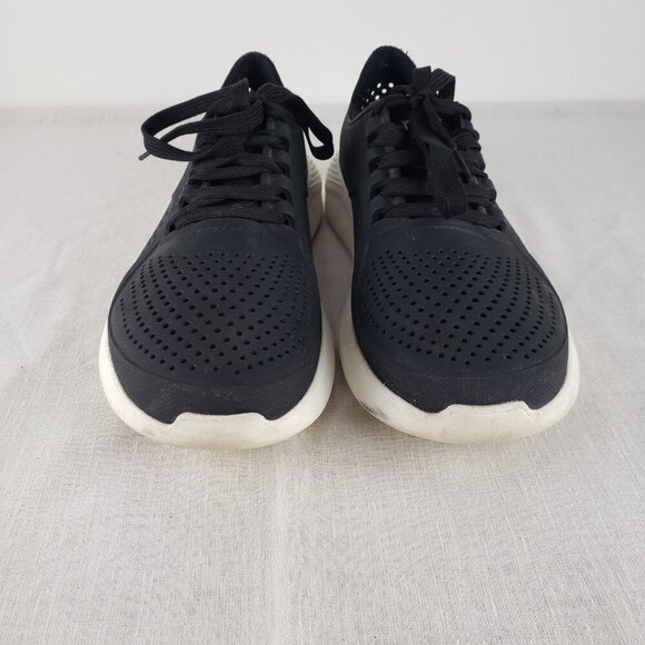 Crocs LiteRide Pacer Lace-Up Sneakers Black Perforated Mesh Womens Size 10 - Picture 5 of 11